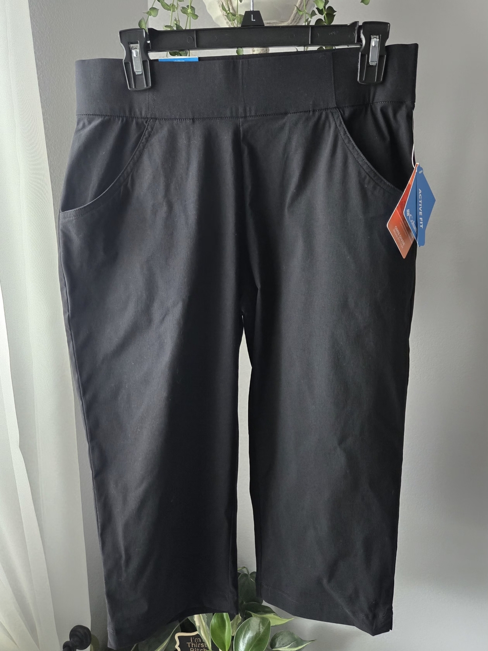 Columbia Womens Anytime Casual Capri Pants Black Size M Hiking Pull On